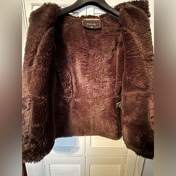 Jones New York Faux Suede Jacket with Faux Fur Trim and Hood, size Large - Picture 12 of 14